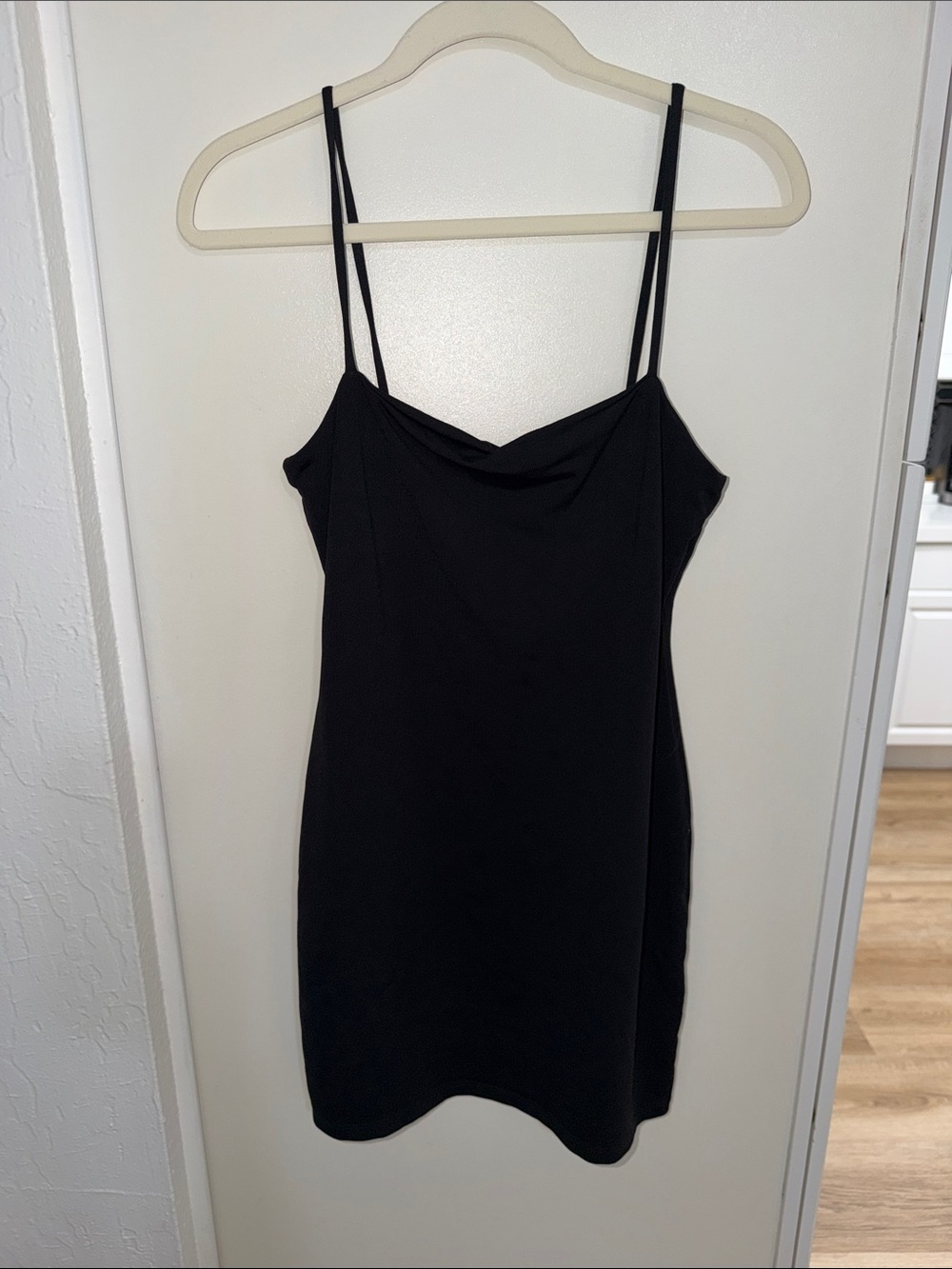 Susana Monaco Black Spaghetti Strap Mini Dress ~ L
